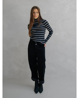 PENN & INK STRIPE LONGSLEEVE MELANGE