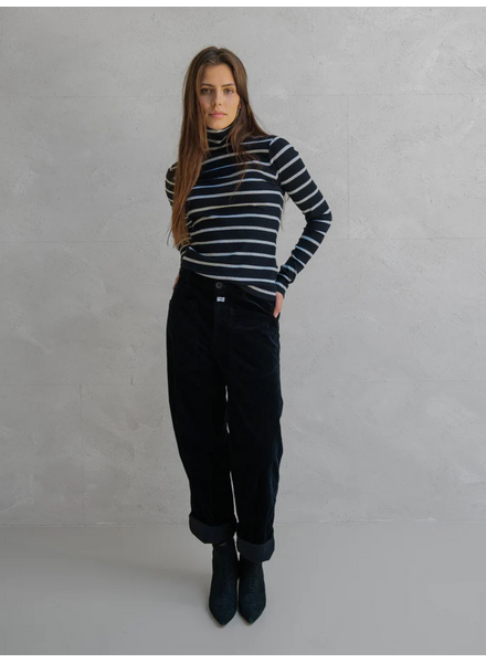 PENN & INK STRIPE LONGSLEEVE MELANGE