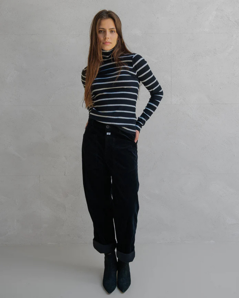 PENN & INK STRIPE LONGSLEEVE MELANGE