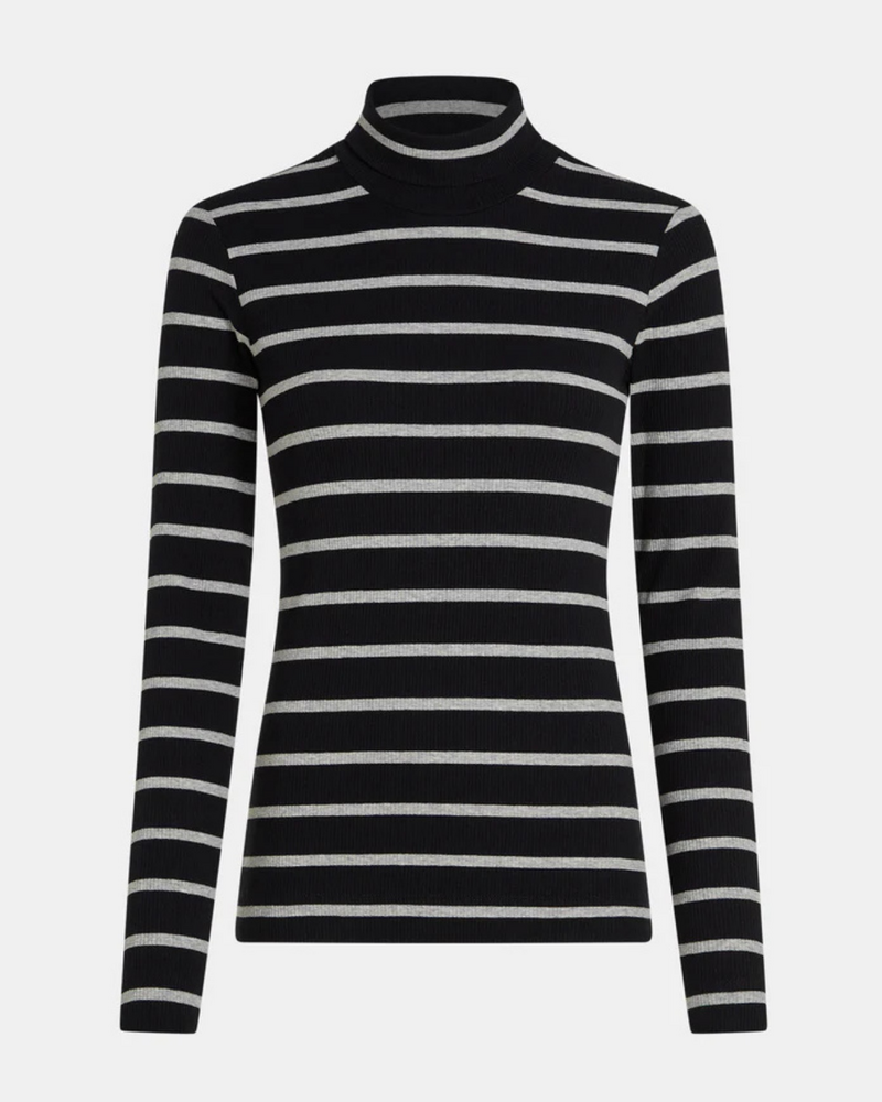 PENN & INK STRIPE LONGSLEEVE MELANGE