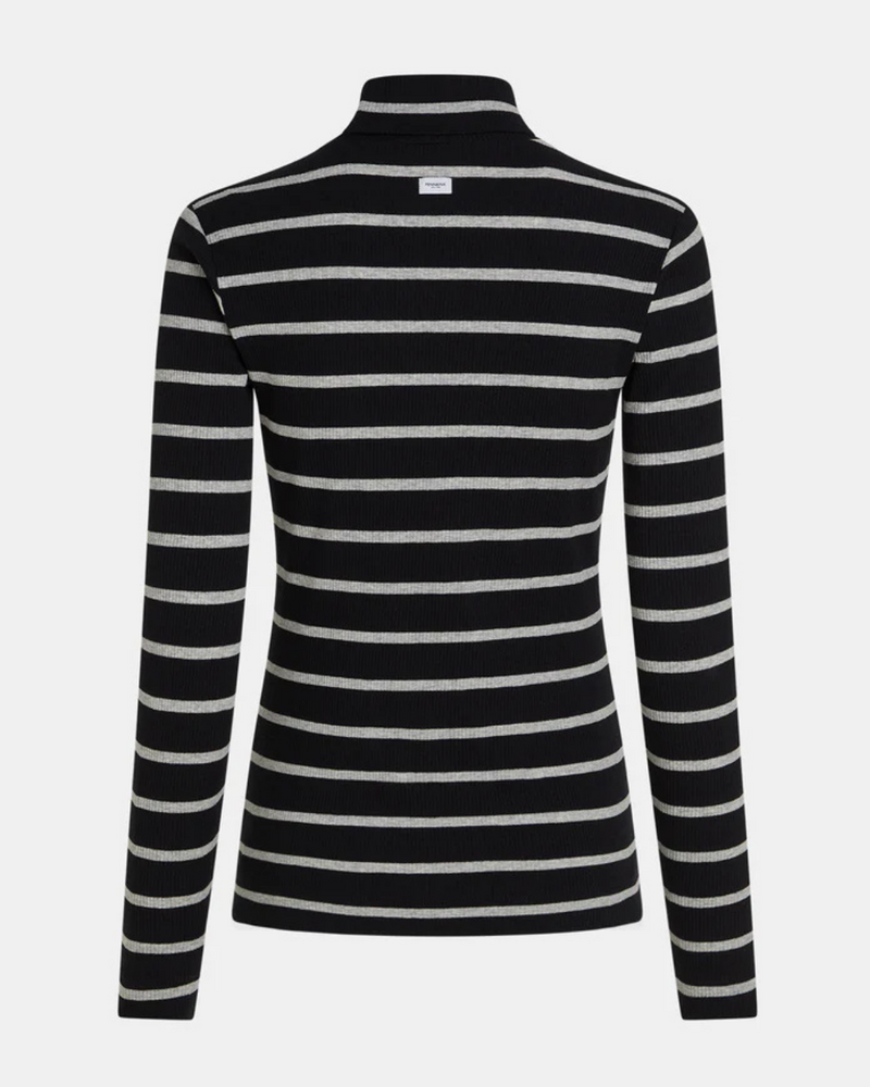 PENN & INK STRIPE LONGSLEEVE MELANGE