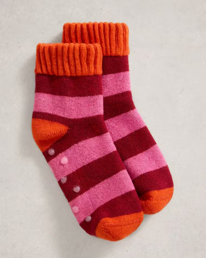 WHITE STUFF FEMME STRIPE SLIPPER SOCKS