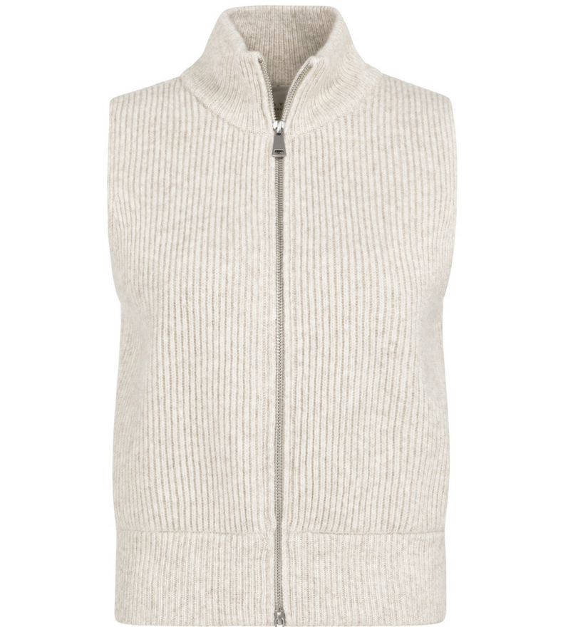 KNITTED SLEEVELESS CARDIGAN