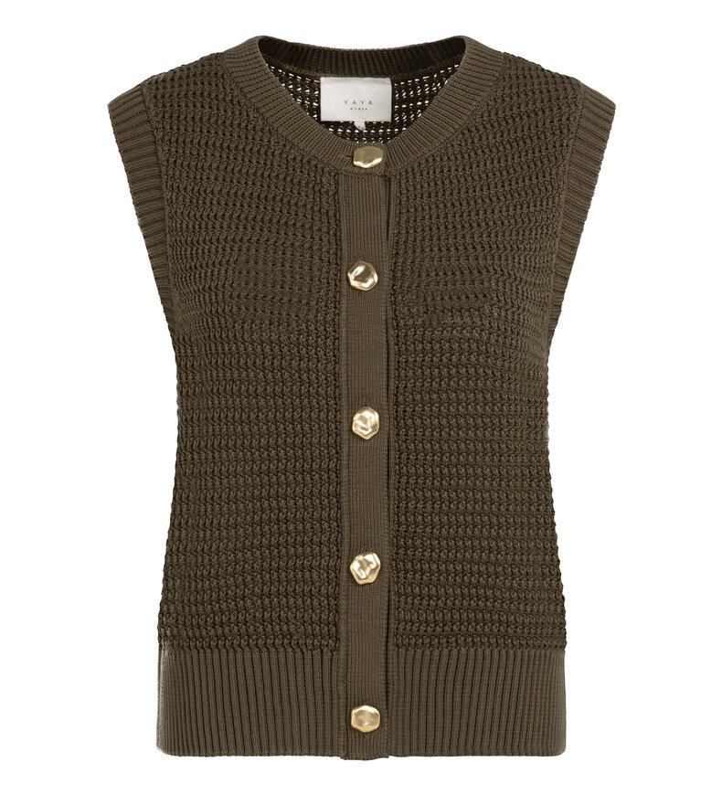 SLEEVLESS KNIT CARIDGAN