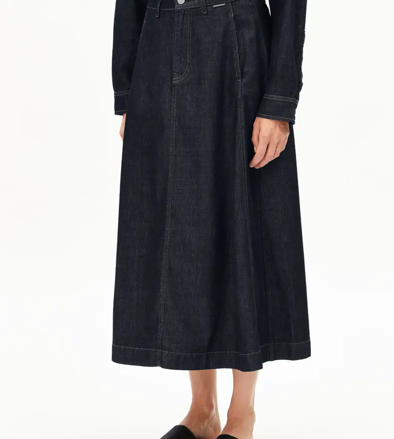 JUPE EN DENIM À PANNEAUX