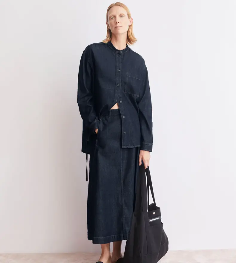 PANELLED DENIM SKIRT