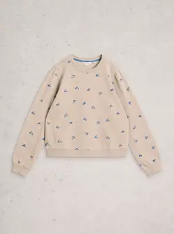 HEART EMBROIDERED SWEATSHIRT