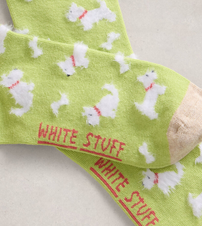 FLUFFY DOG ANKLE SOCK