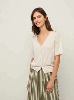 FLAX V-NECK CARDIGAN