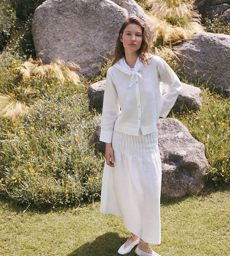 JUPE MIDI EN CHANVRE CAMI