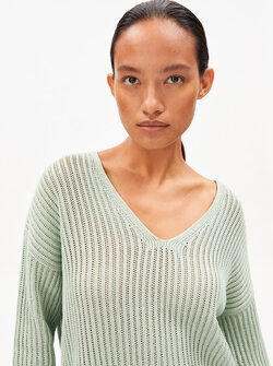 LINEN BLEND KNIT SWEATER
