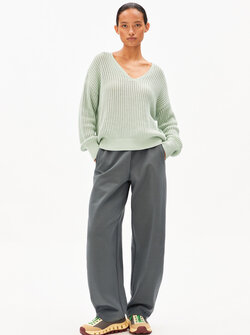 LINEN BLEND KNIT SWEATER
