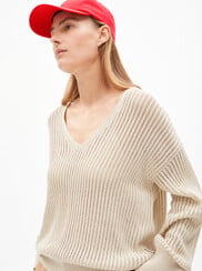 LINEN BLEND KNIT SWEATER