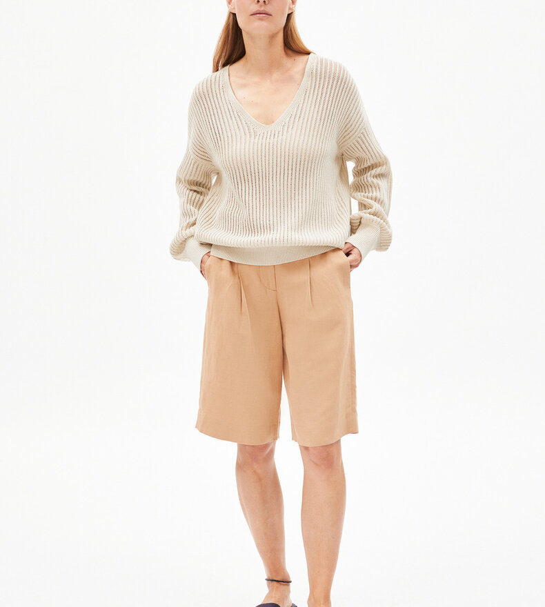 LINEN BLEND KNIT SWEATER