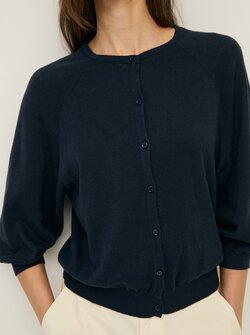 FLAX ROUND NECK CARDIGAN