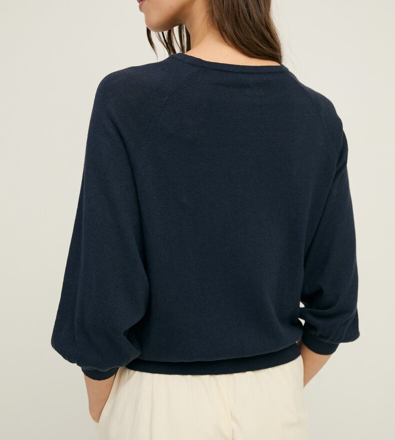 FLAX ROUND NECK CARDIGAN