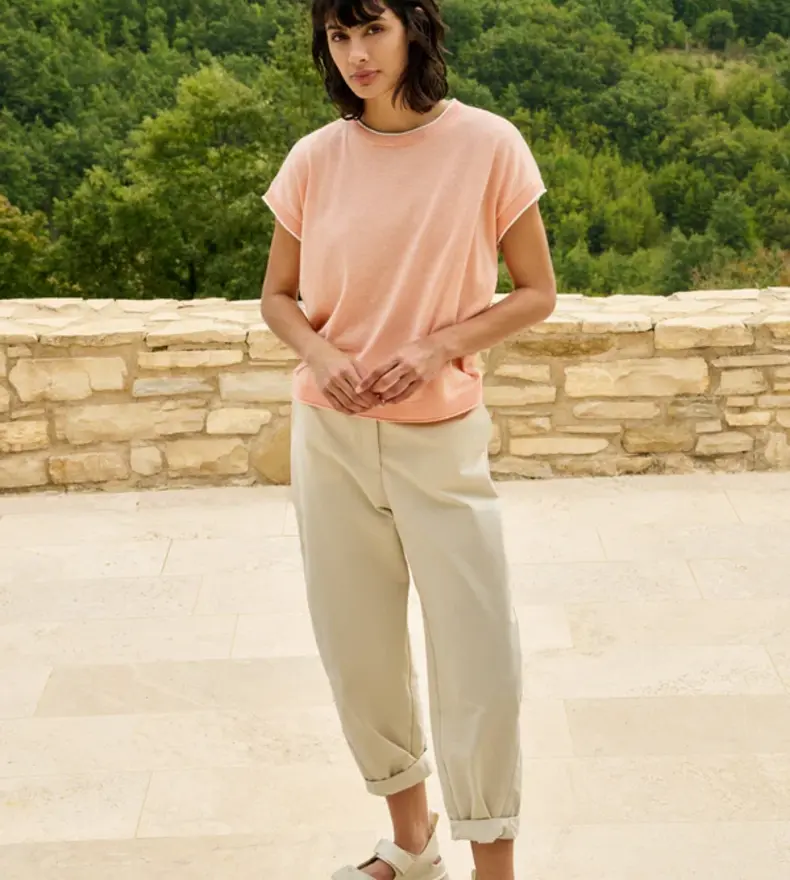 PULL EN MAILLE À MANCHES COURTES