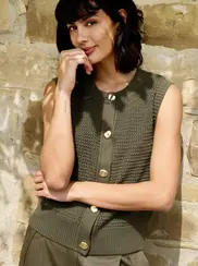 SLEEVLESS KNIT CARIDGAN