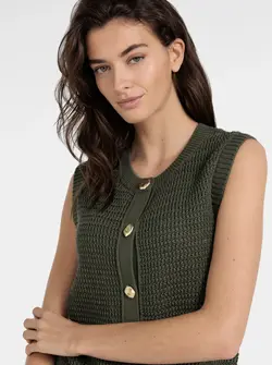 CARDIGAN EN MAILLE SANS MANCHES