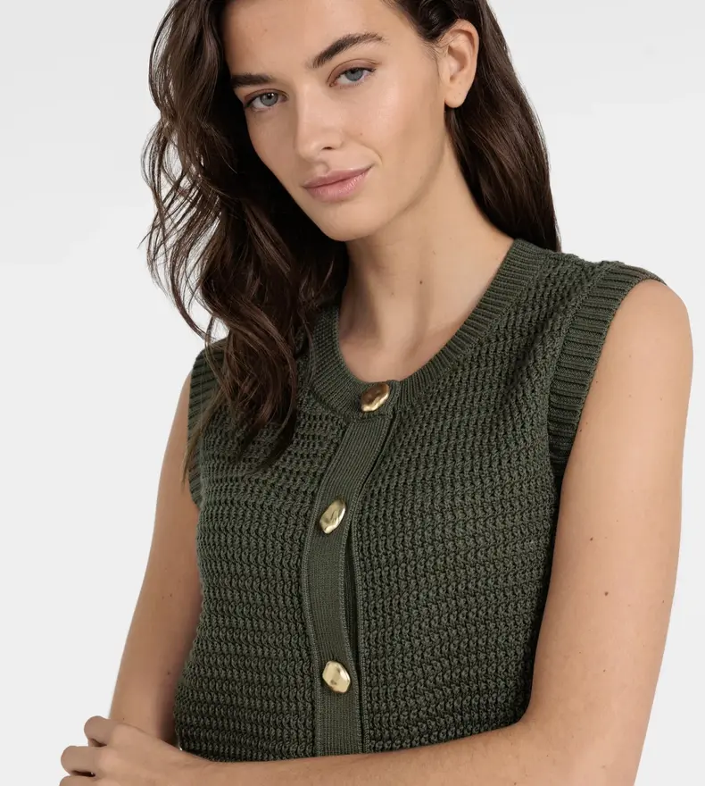 SLEEVLESS KNIT CARIDGAN