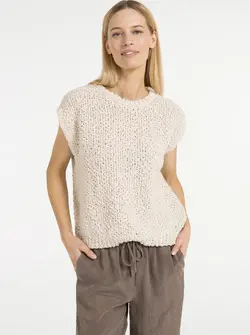 TEXTURED SLEEVELESS SWEATER