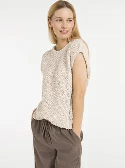 PULL SANS MANCHES TEXTURÉ