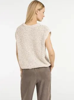 TEXTURED SLEEVELESS SWEATER