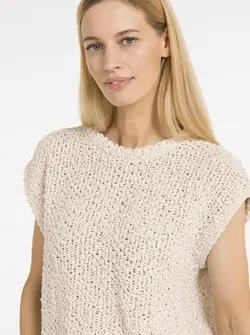 TEXTURED SLEEVELESS SWEATER