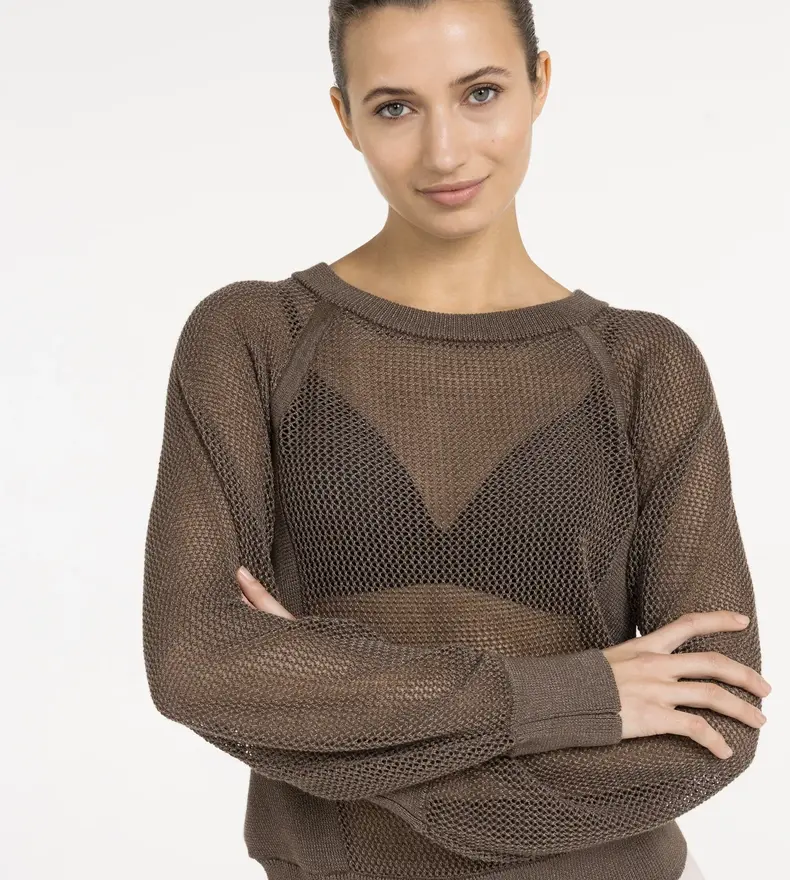MESH RAGLAND SWEATER