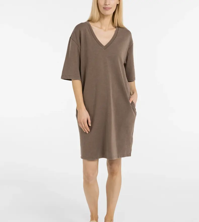 ROBE EN JERSEY À COL EN V