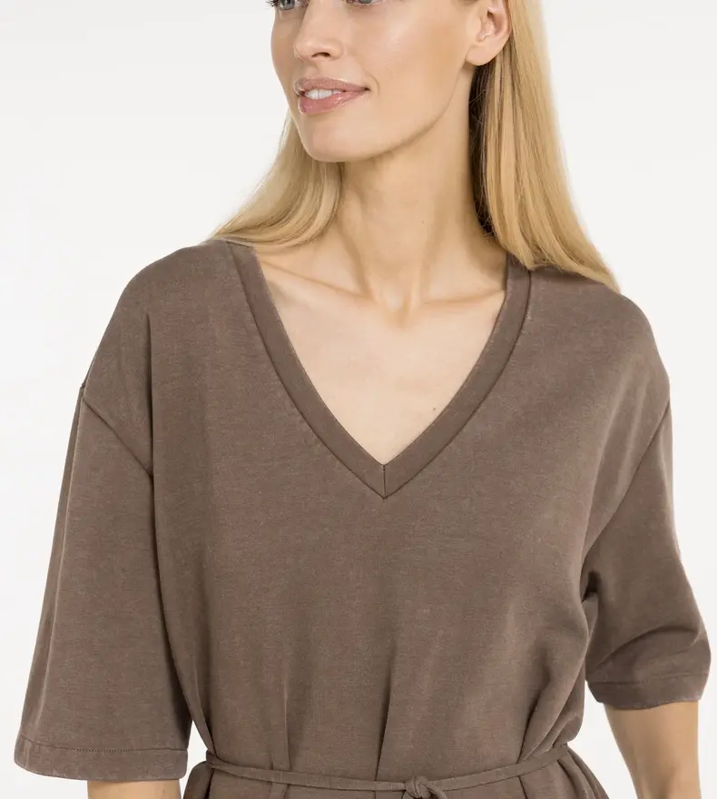 ROBE EN JERSEY À COL EN V