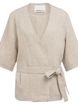 LINEN-BLEND WRAP JACKET