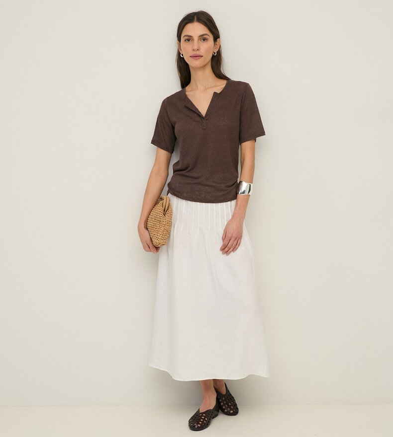 JUPE MIDI EN CHANVRE CAMI