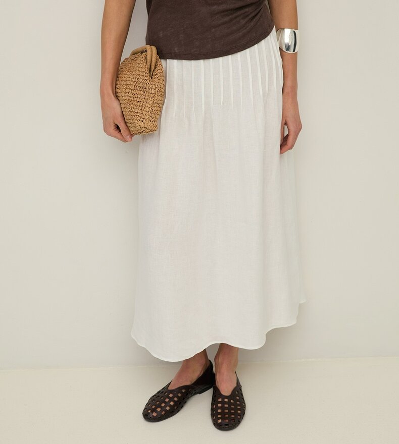JUPE MIDI EN CHANVRE CAMI