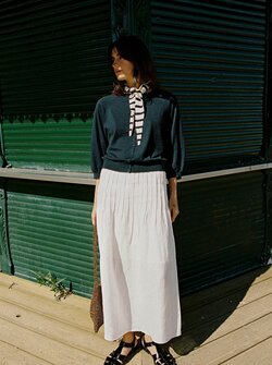 JUPE MIDI EN CHANVRE CAMI