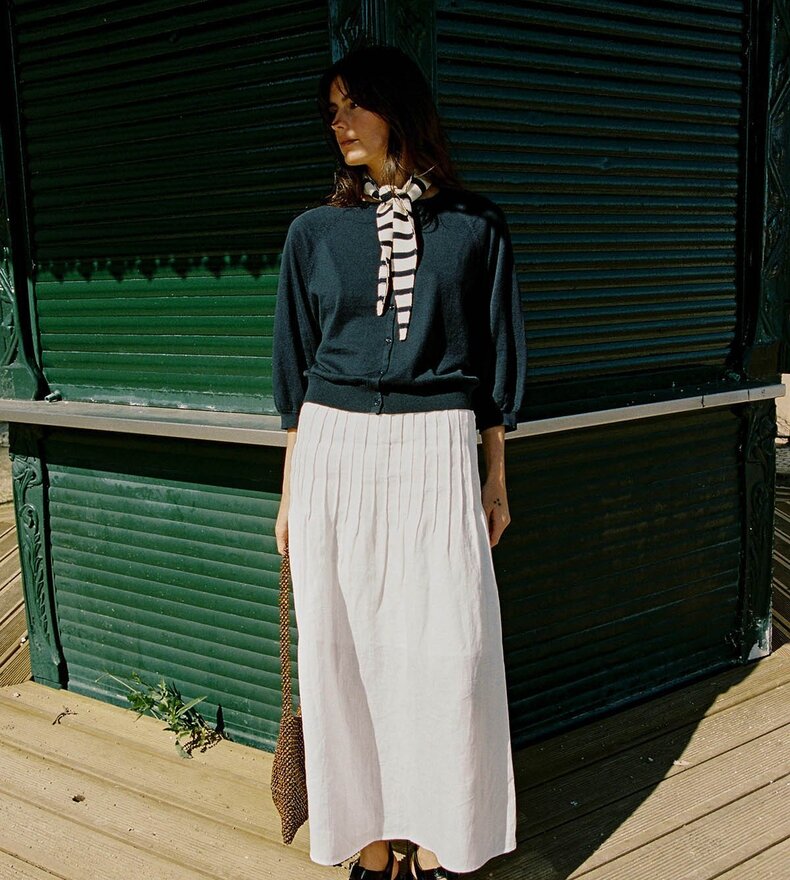 JUPE MIDI EN CHANVRE CAMI
