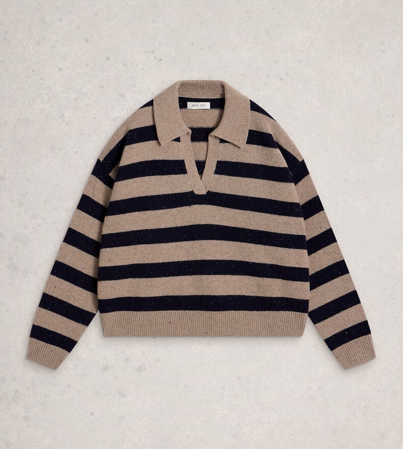IZZY WOOL BLEND COLLAR JUMPER