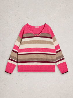SANSA V NECK STRIPE SWEATER