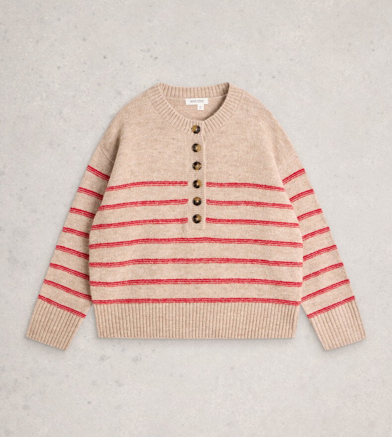 STRIPE HENLEY SWEATER