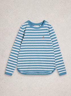 CLARA STRIPE EMBROIDERED TEE