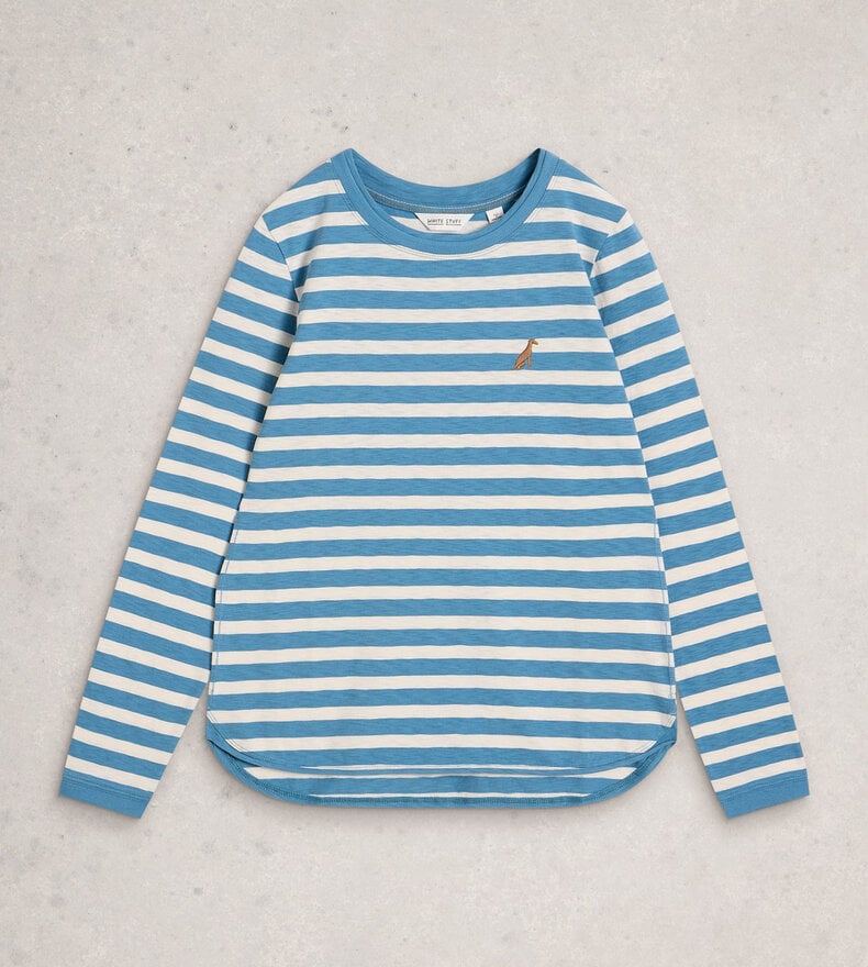 CLARA STRIPE EMBROIDERED TEE