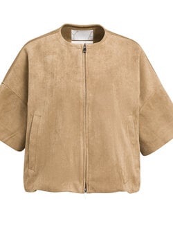 VESTE EN SUÉDINE À MANCHES COURTES