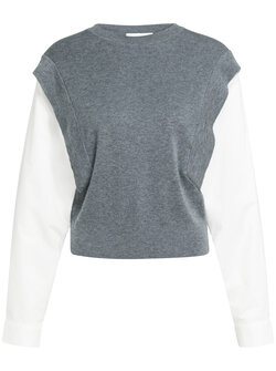 WOVEN SLEEVE SWEATER