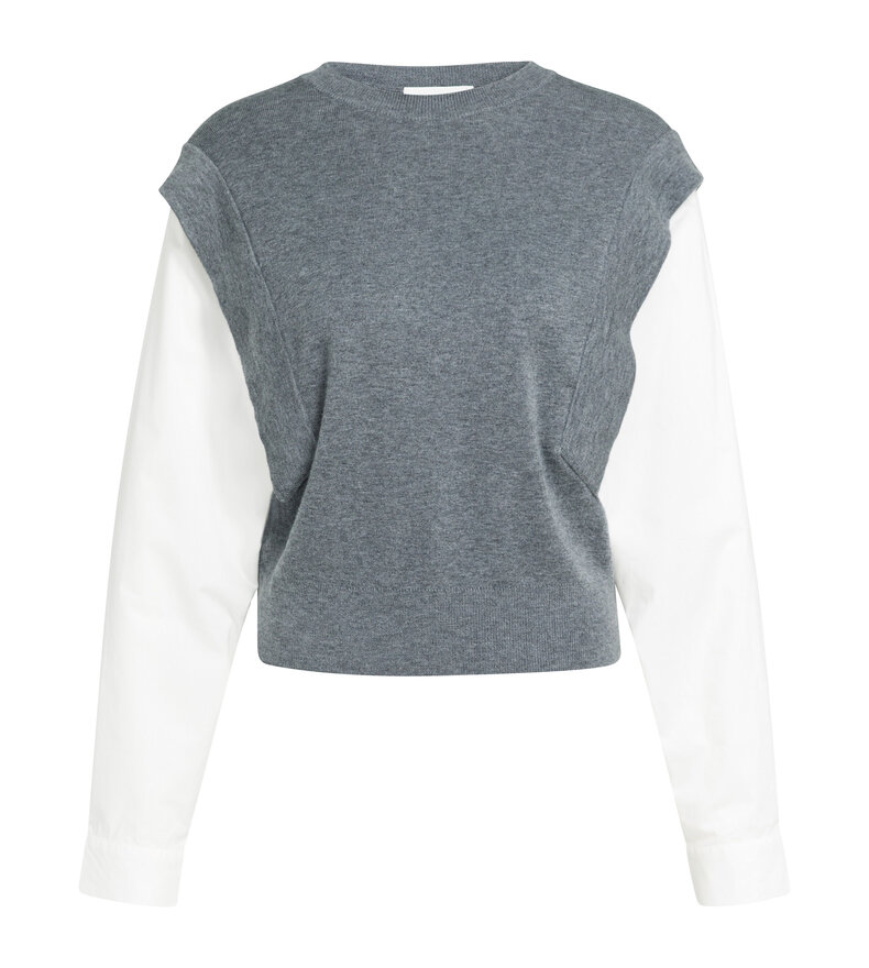 PULL À MANCHES TISSÉES