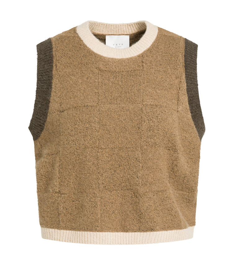 PULL TEXTURÉ À CARREAUX