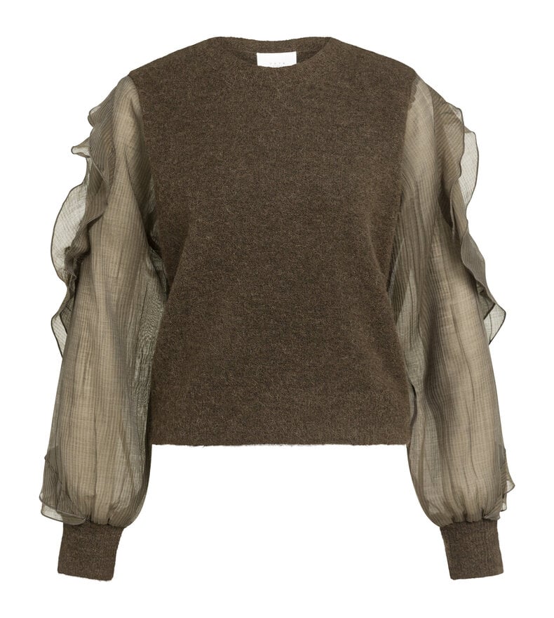 PULL À MANCHES TISSÉES