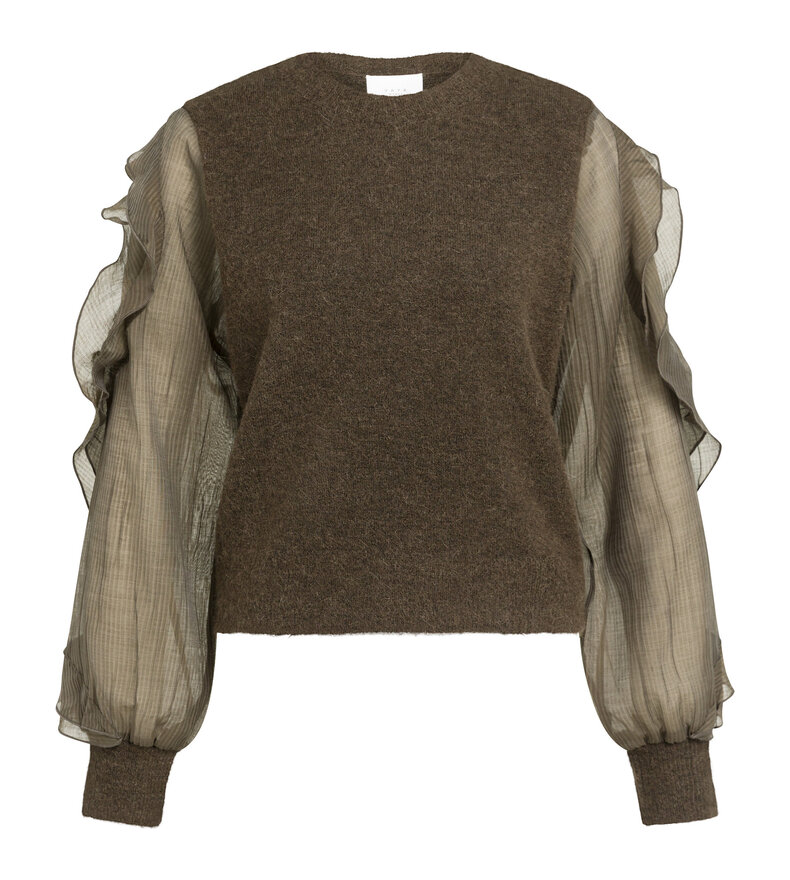 WOVEN SLEEVE SWEATER