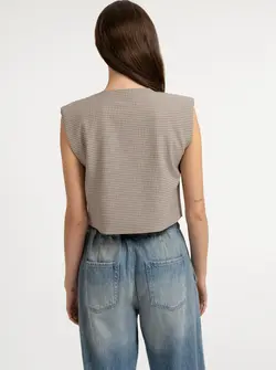 CHECK WOVEN GILLET