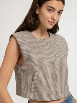 VESTE TISSÉE À CARREAUX