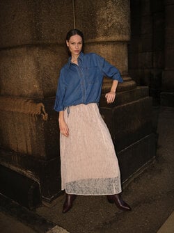 MMJURNEE LACE PLEAT SKIRT